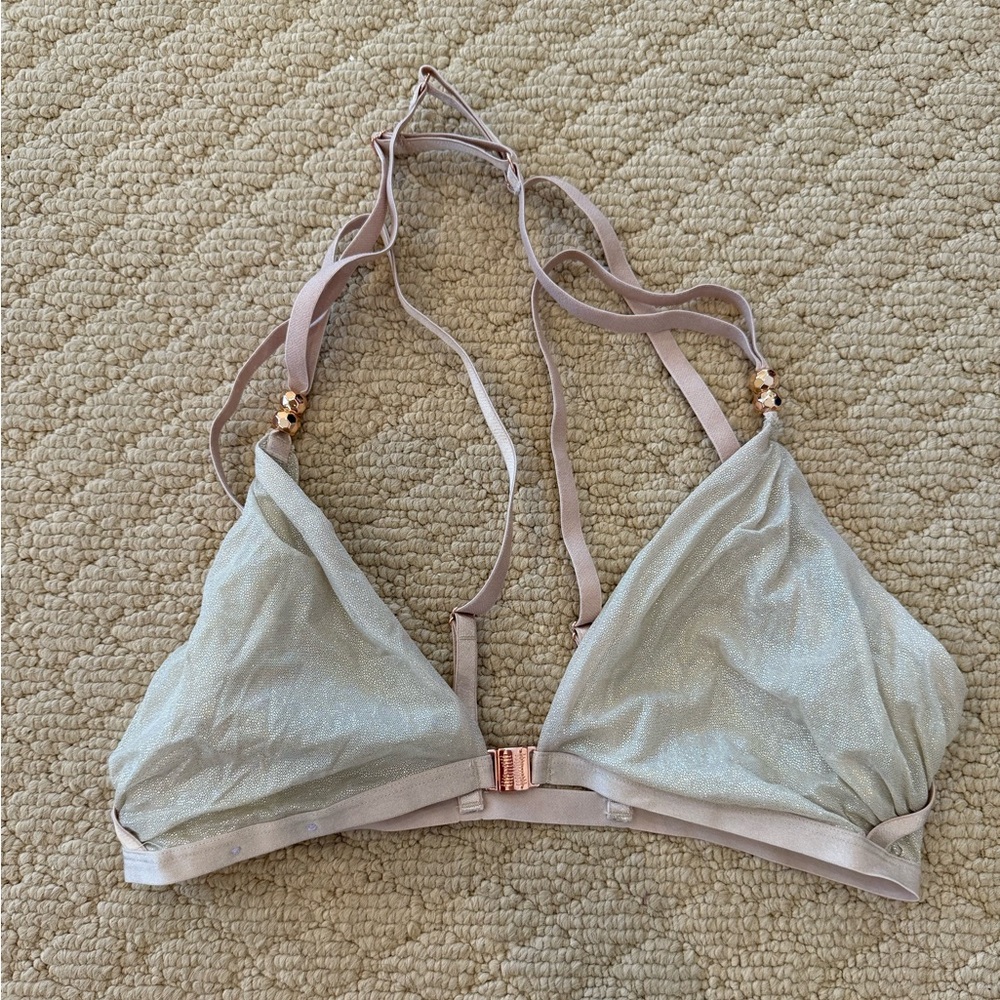 sparkly off white savage x fenty bralette size large